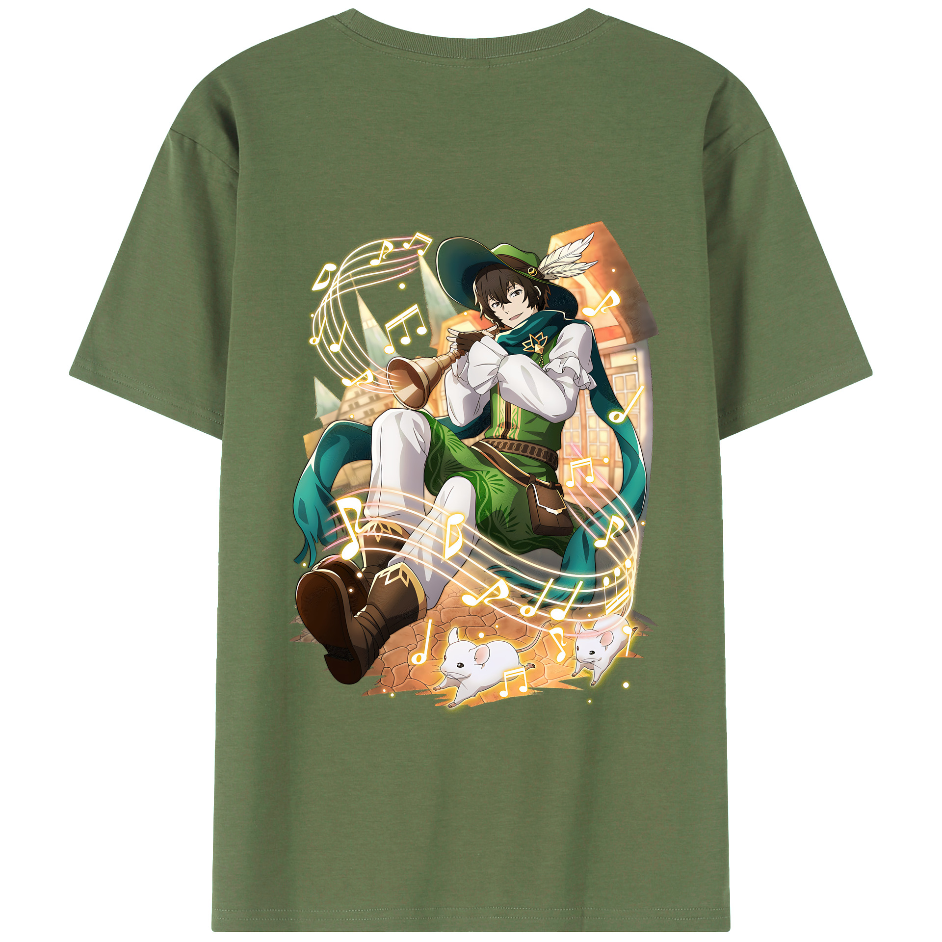（画像用） 文豪ストレイドッグス Bungo Stray Dogs 綿100％ メンズ半袖Tシャツ（バックプリント） 通気性
